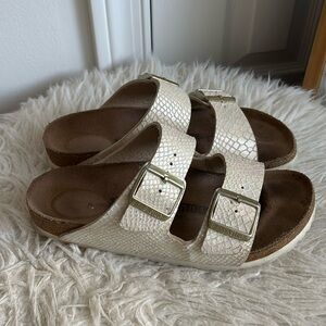 Birkenstock Arizona Holographic Snakeskin Print Size 37
